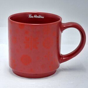 Tim Hortons Mug Snowflakes 2021  Red Christmas Ceramic Coffee Cup